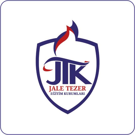 Jale Tezer Eğitim Kurumları logosu, mavi ve kırmızı renkte bir kalkan içinde 'JTK' harfleri ve altında 'JALE TEZER EĞİTİM KURUMLARI' yazısı ile birlikte tasarlanmıştır.