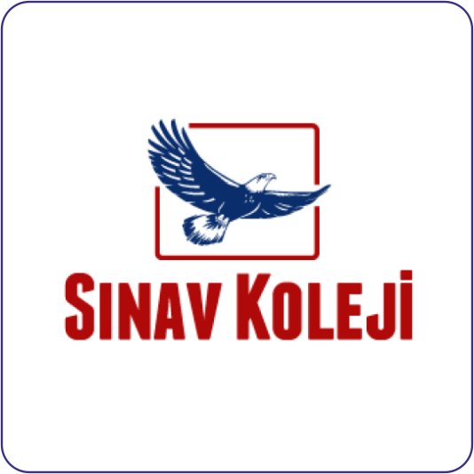Sinav Koleji logosu, mavi renkte bir kartal figürü ve alt kısmında 'Sinav Koleji' yazısı.
